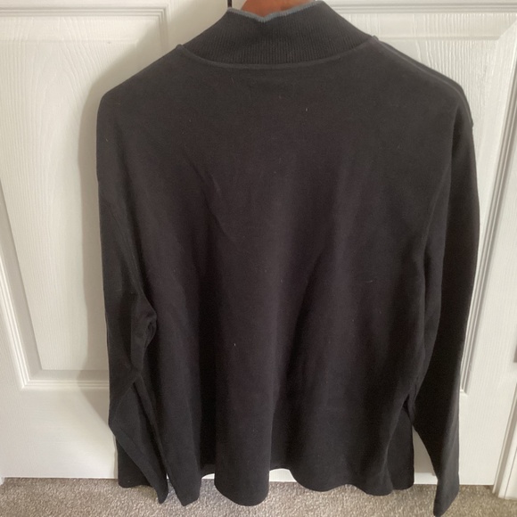 MENS ROBERT COMSTOCK VERTICAL BLACK 1/4 ZIPPER PULLOVER Size Large-Nice - Picture 3 of 8